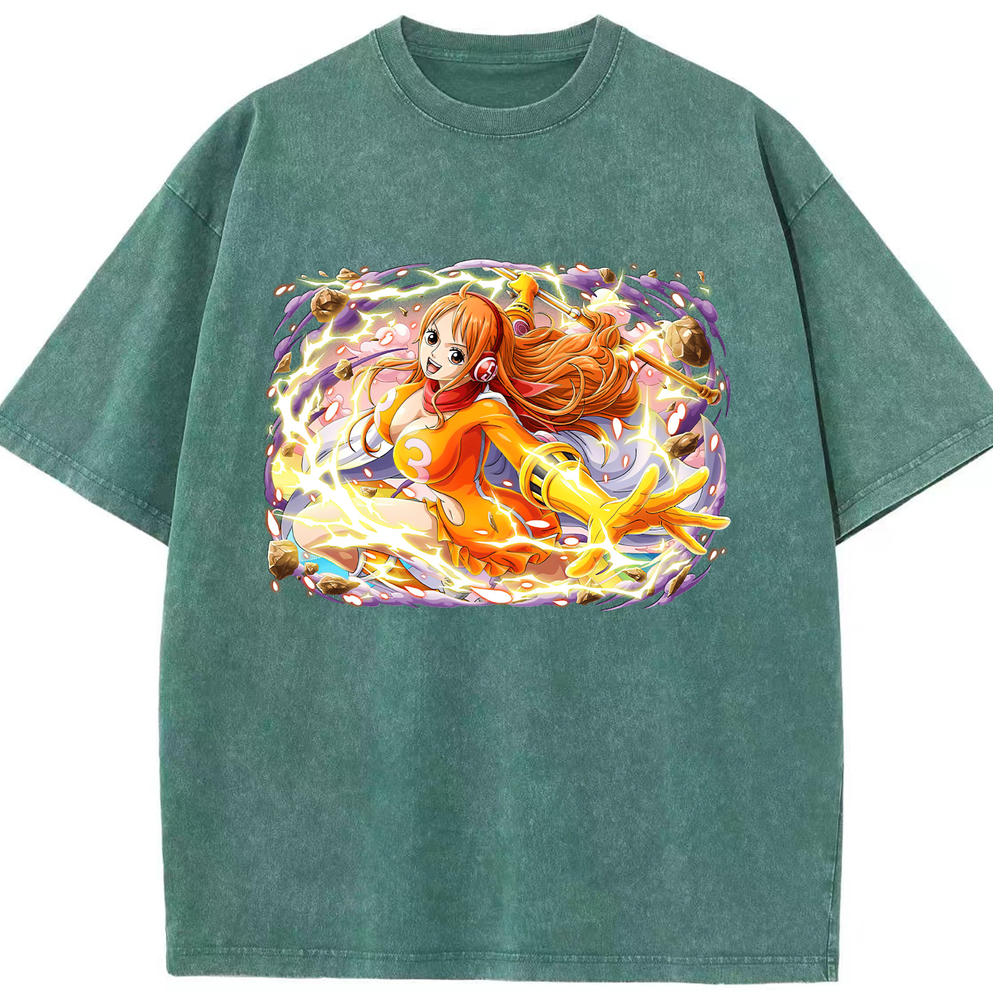 ワンピース ナミ ONE PIECE Nami 綿100% ヴィンテージ風 半袖Tシャツ（フロントプリント）